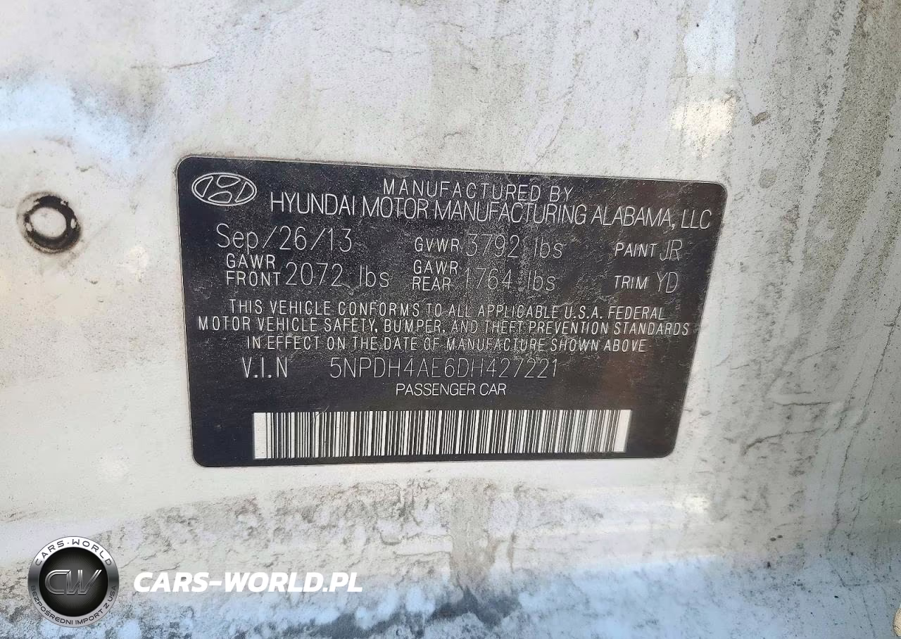 2013 Hyundai Elantra Limited VIN:5NPDH4AE6DH427221 - 12
