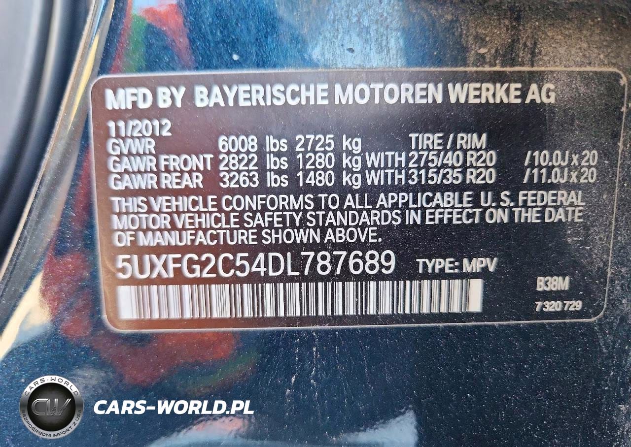 2013 BMW X6 xDrive35I VIN:5UXFG2C54DL787689 - 12