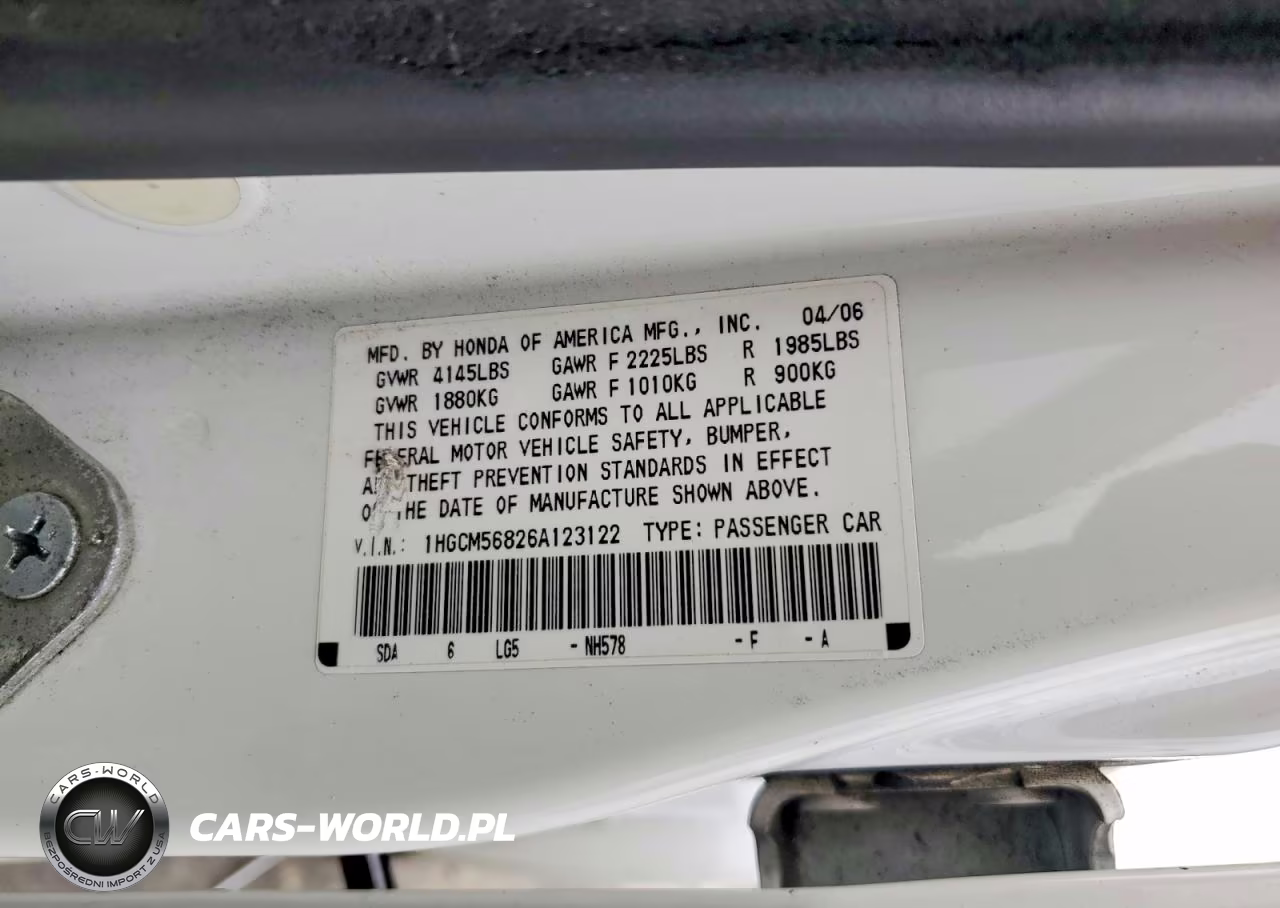 2006 Honda Accord Ex VIN:1HGCM56826A123122 - 12
