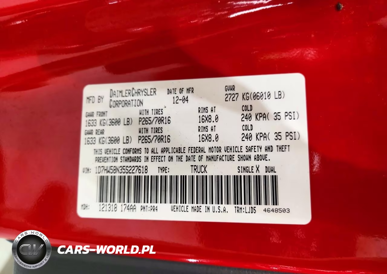 2005 Dodge Dakota Quad Laramie VIN:1D7HW58N35S227618 - 12