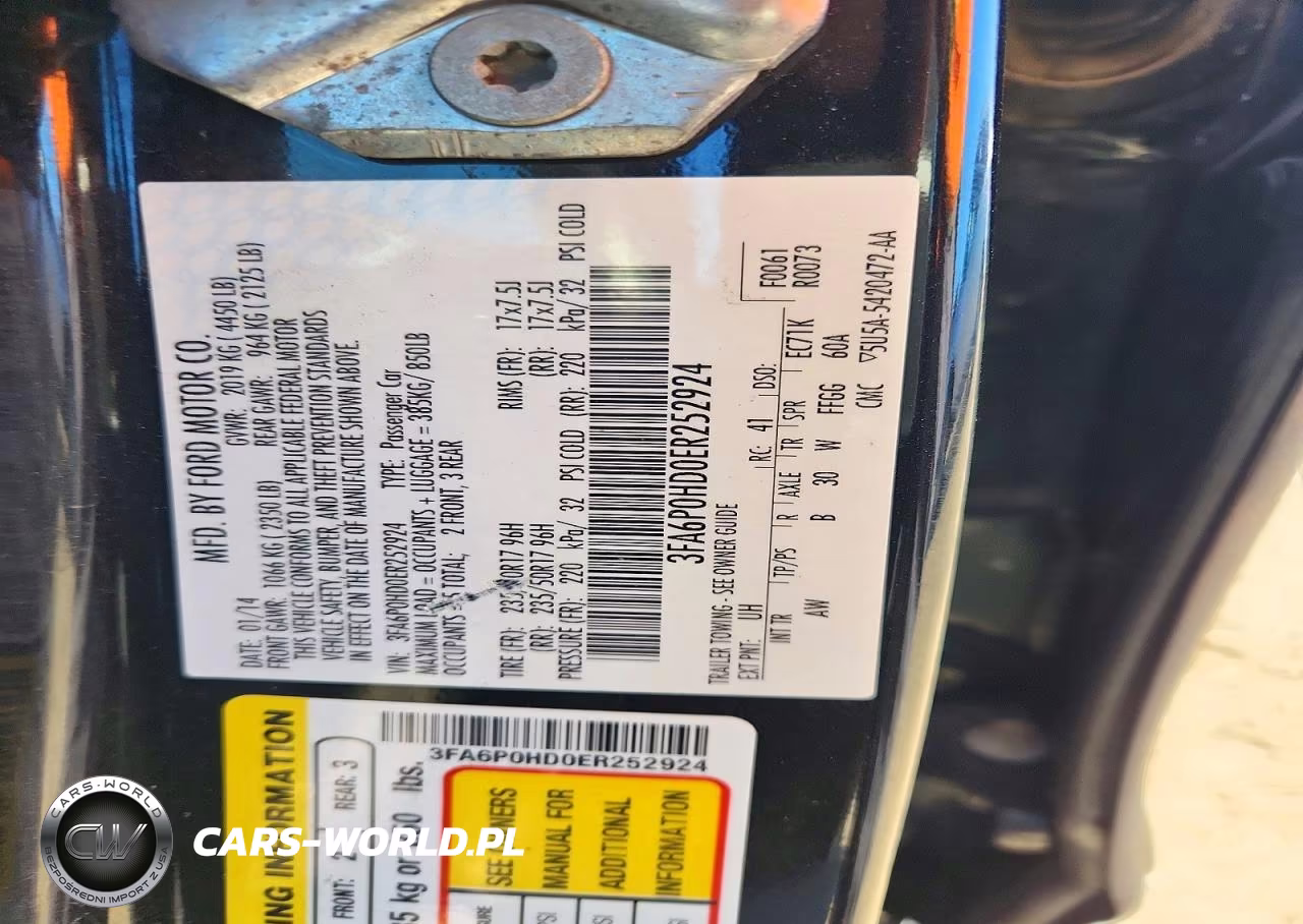 2014 Ford Fusion Se VIN:3FA6P0HD0ER252924 - 12