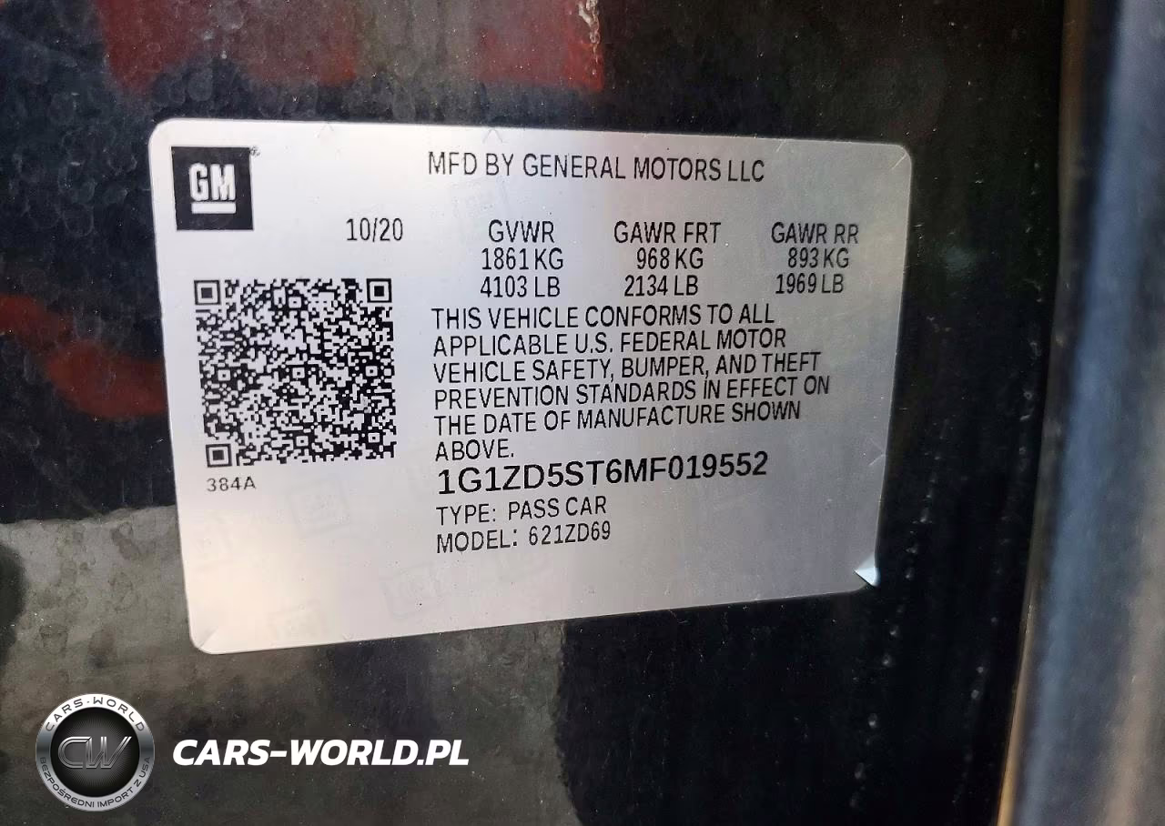 2021 Chevrolet Malibu Lt VIN:1G1ZD5ST6MF019552 - 12