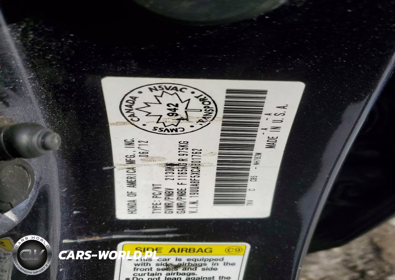 2012 Acura Tl VIN:19UUA8F5XCA801762 - 12