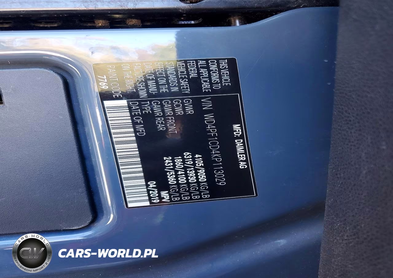 2019 Mercedes Benz Sprinter 2500-3500 Delivery Van VIN:WD4PF1CD4KP113029 - 13
