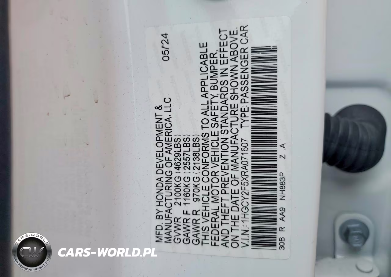 2024 Honda Accord Hybrid Sport VIN:1HGCY2F5XRA071607 - 12