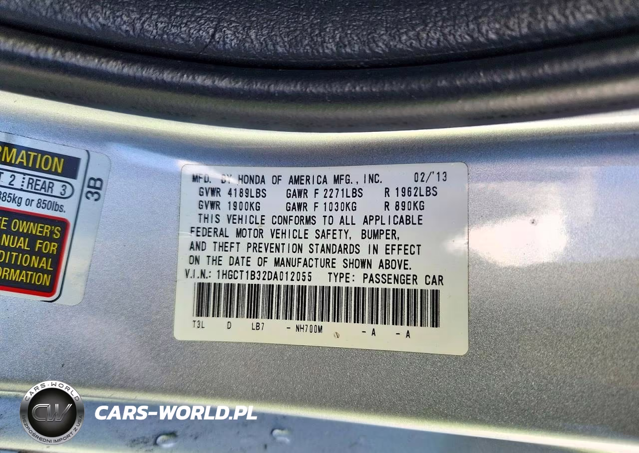 2013 Honda Accord Lx-S VIN:1HGCT1B32DA012055 - 12