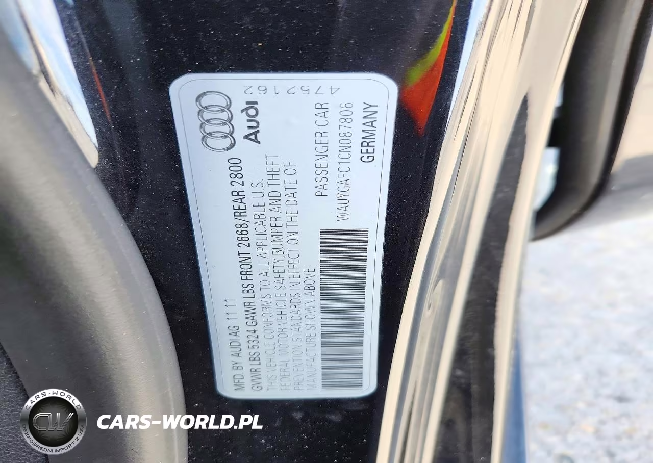 2012 Audi A7 Premium Plus VIN:WAUYGAFC1CN087806 - 12