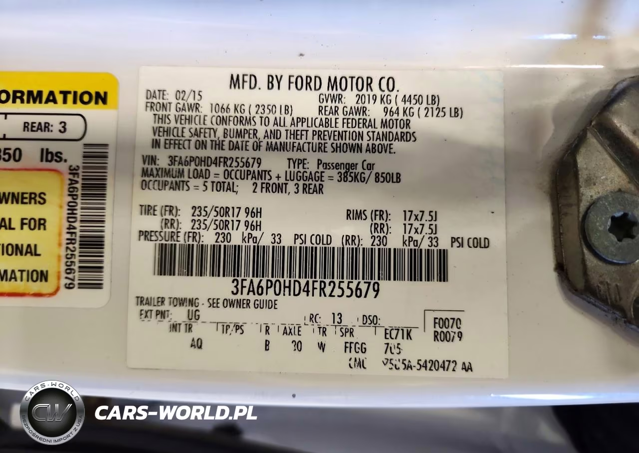 2015 Ford Fusion Se VIN:3FA6P0HD4FR255679 - 12