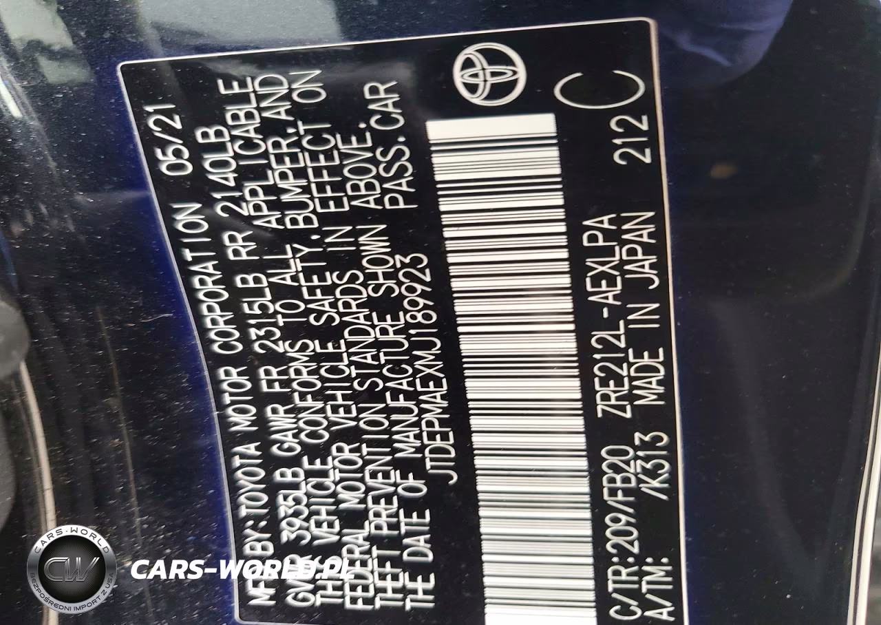 2021 Toyota Corolla Le VIN:JTDEPMAEXMJ189923 - 12