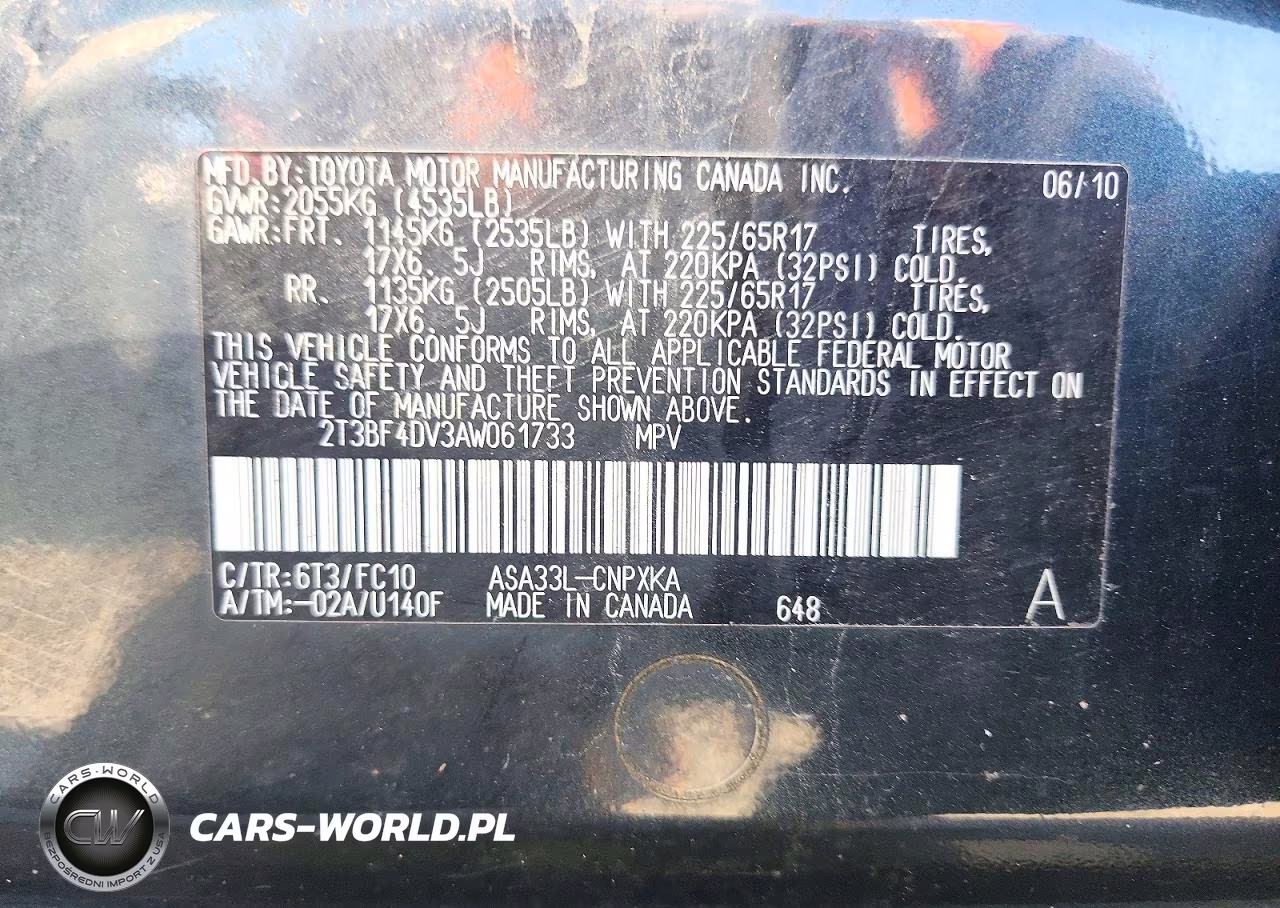 2010 Toyota Rav4 Base VIN:2T3BF4DV3AW061733 - 13