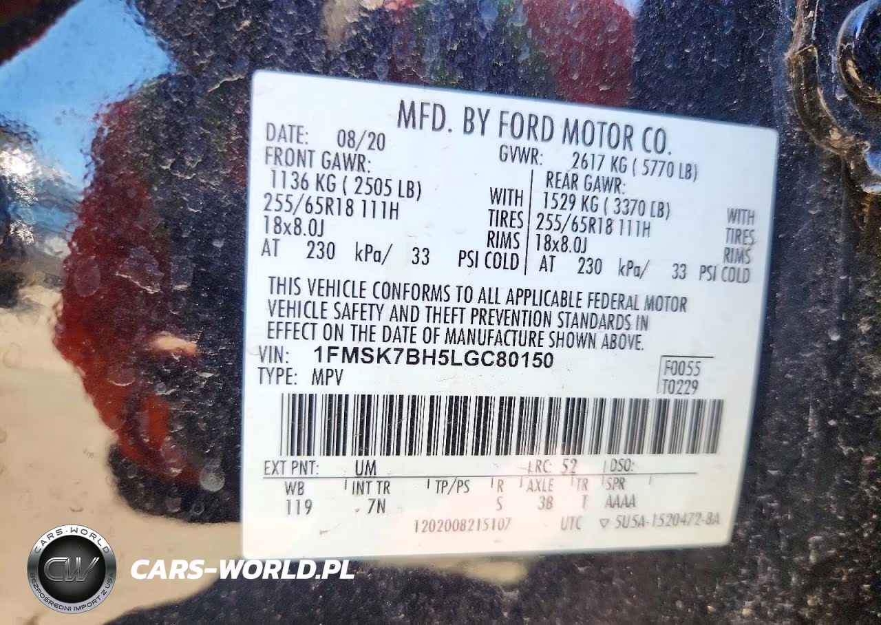 2020 Ford Explorer VIN:1FMSK7BH5LGC80150 - 14