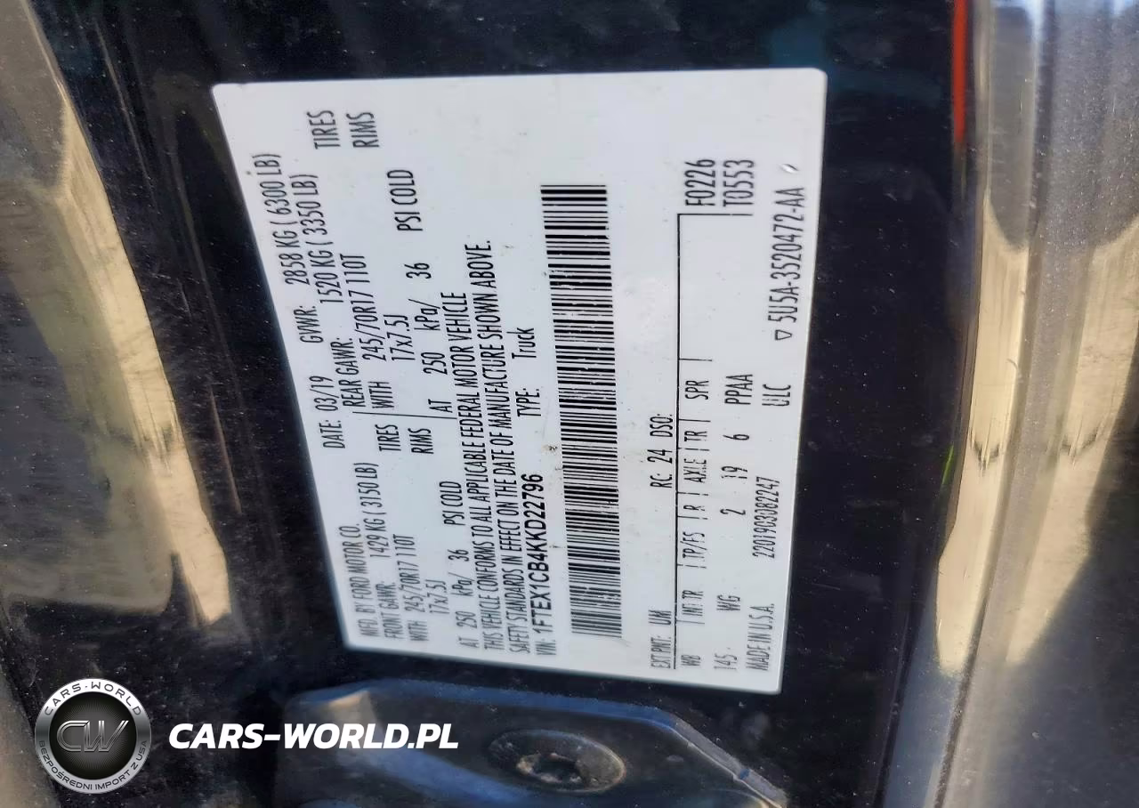 2019 Ford F150 Super Cab VIN:1FTEX1CB4KKD22796 - 12