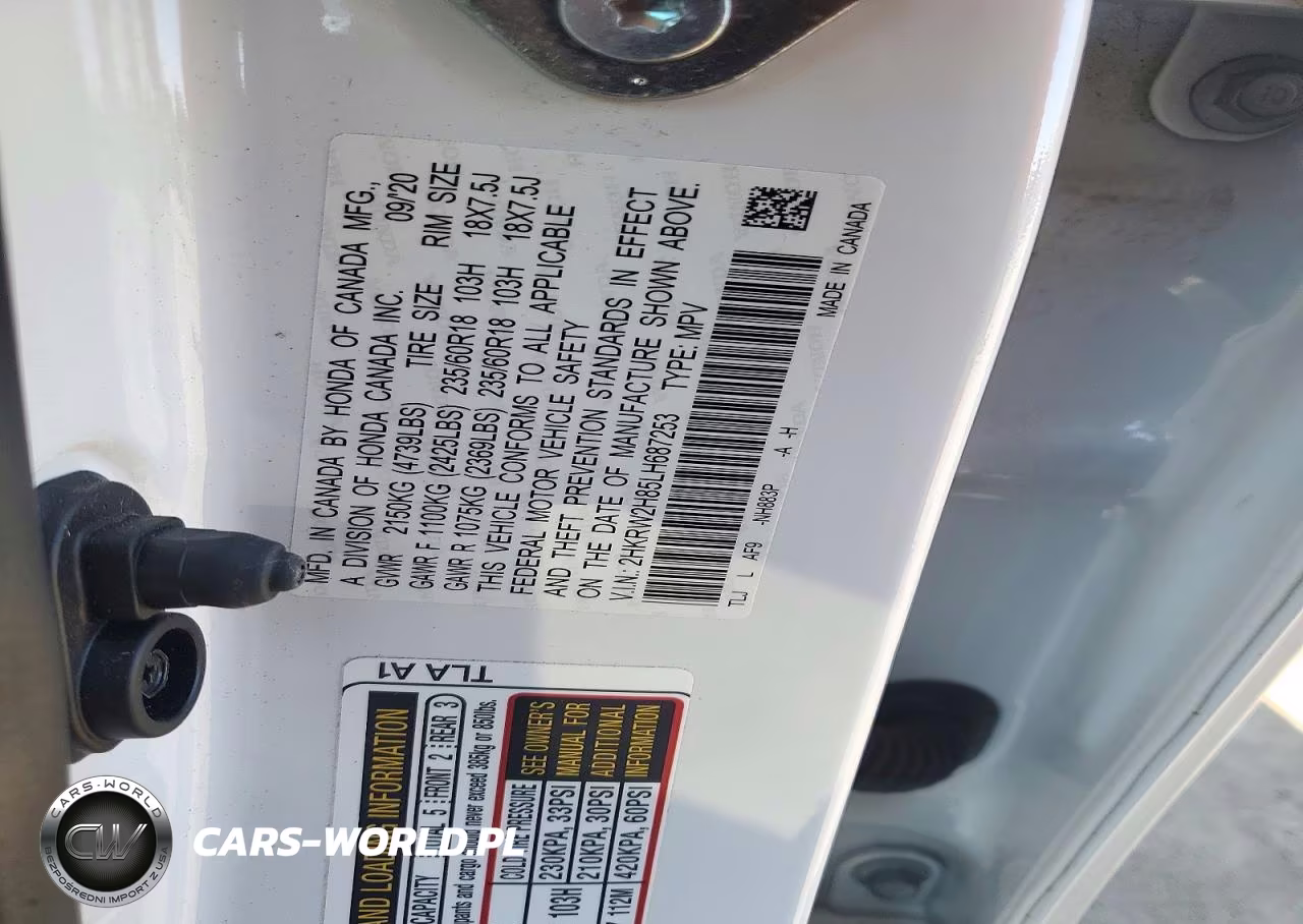 2020 Honda Cr-V Exl VIN:2HKRW2H85LH687253 - 13