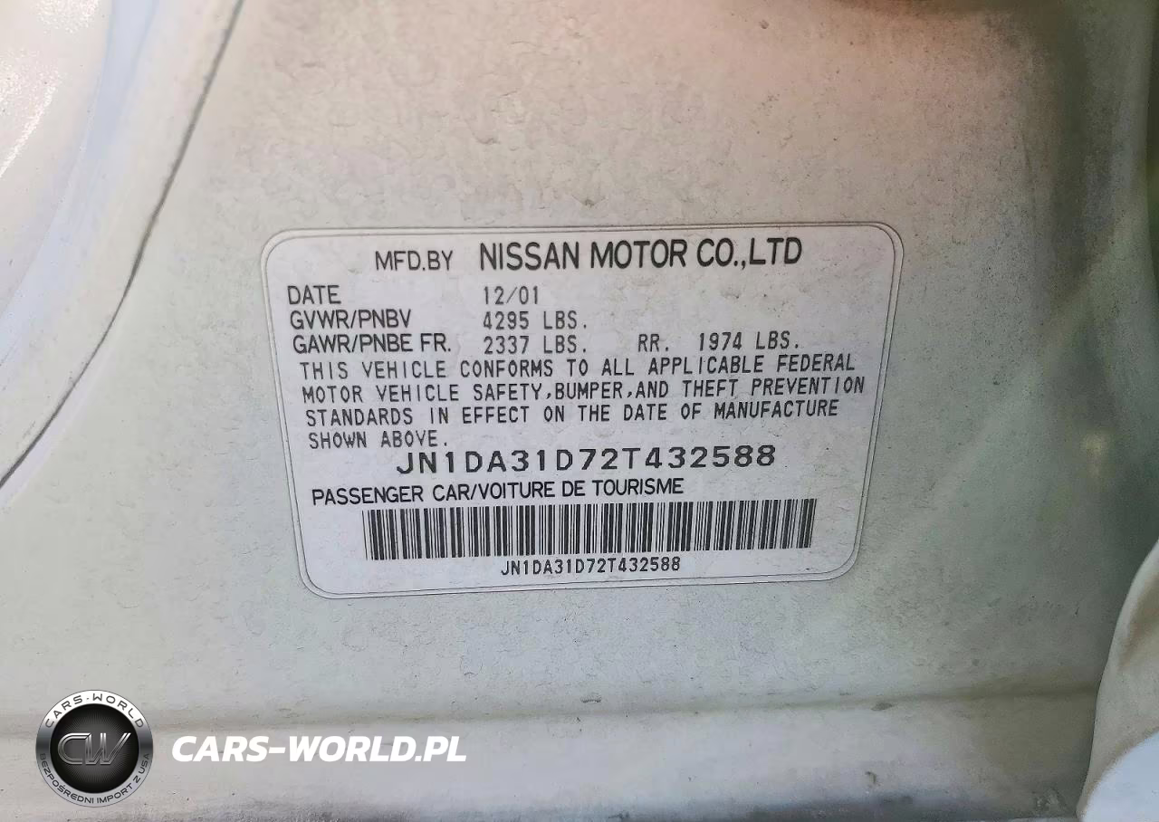 2002 Nissan Maxima VIN:JN1DA31D72T432588 - 12