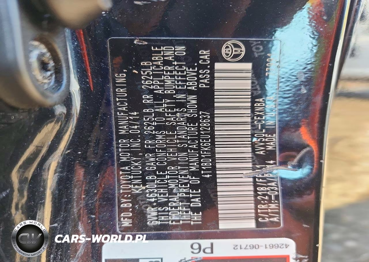 2014 Toyota Camry Hybrid Le VIN:4T1BD1FK6EU128637 - 12