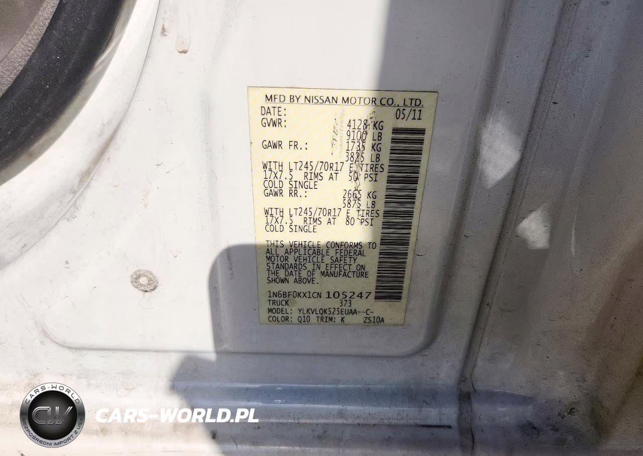 2012 Nissan Nv 2500 Hd S VIN:1N6BF0KX1CN105247 - 13