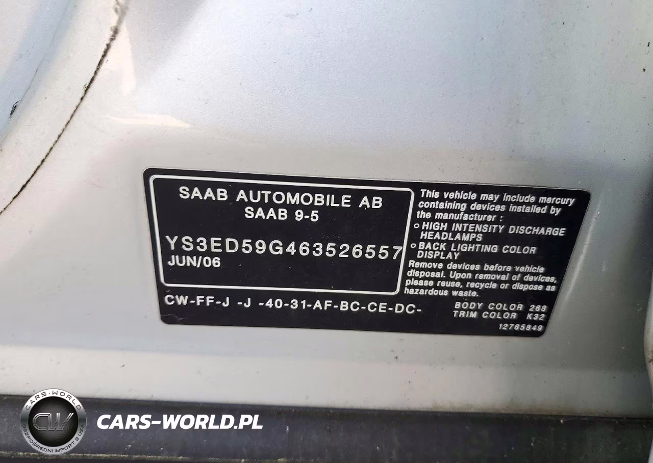 2006 Saab 9-5 Base VIN:YS3ED59G463526557 - 12