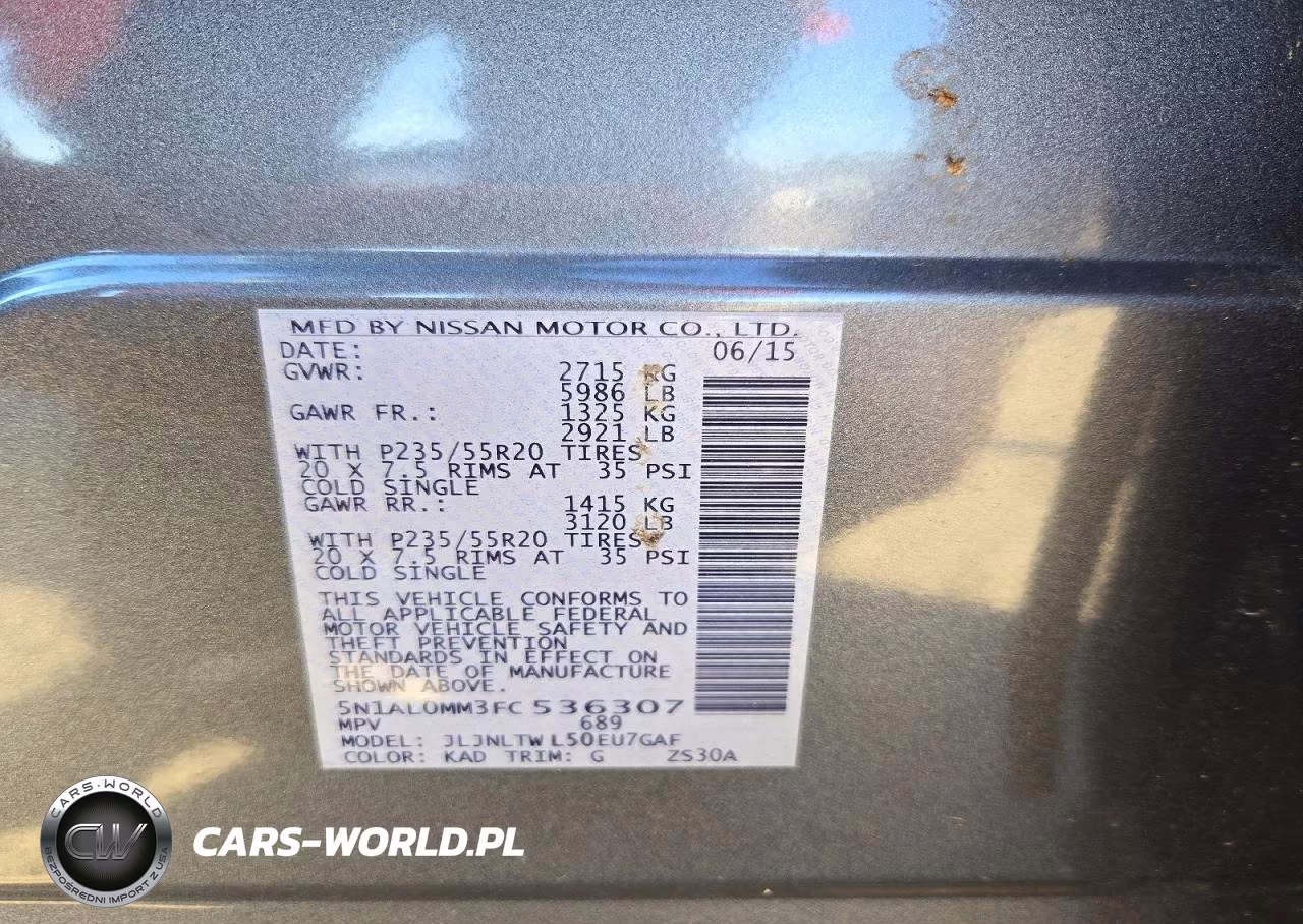 2015 Infiniti Qx60 Base VIN:5N1AL0MM3FC536307 - 13