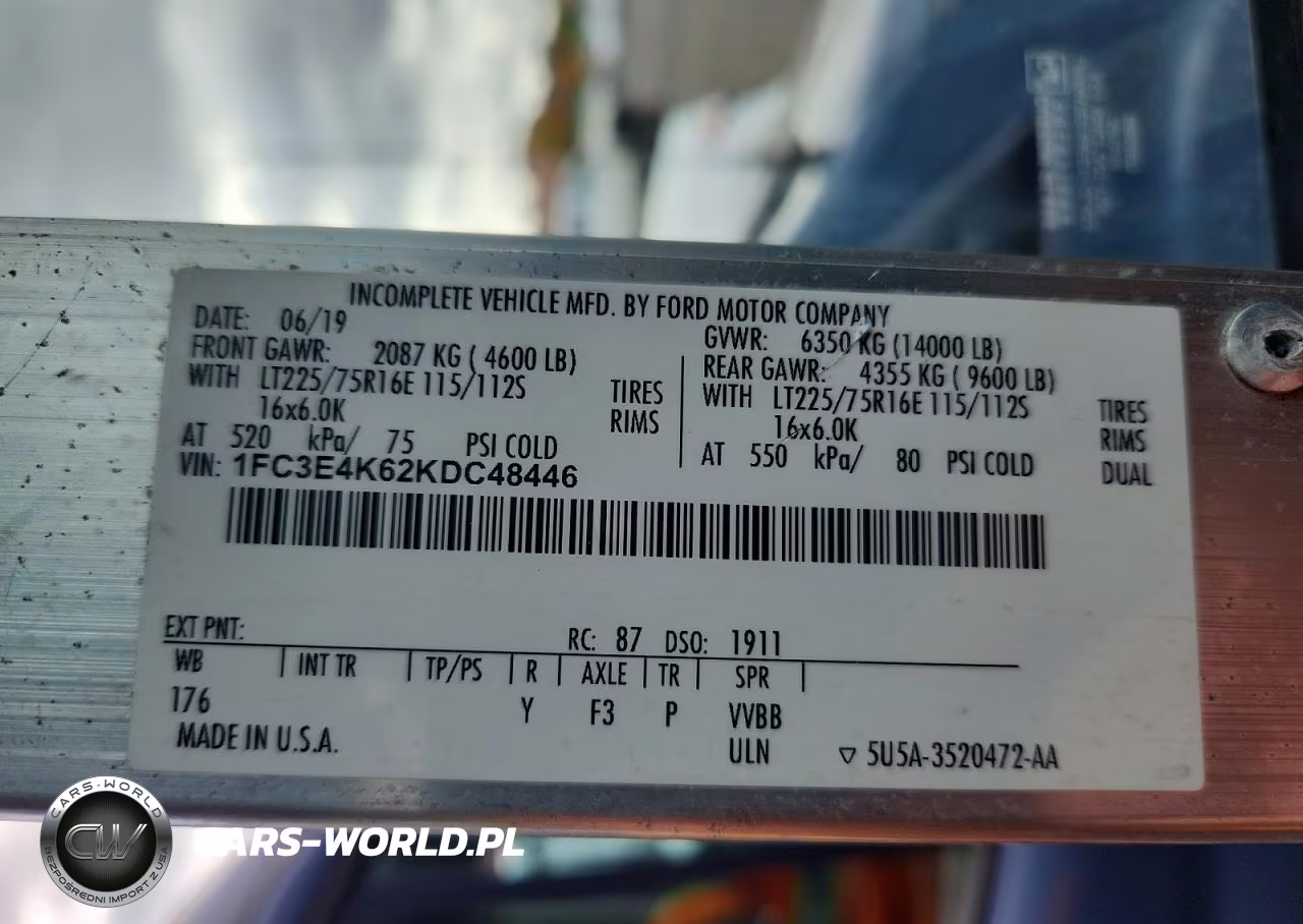 2019 Ford Step Van VIN:1FC3E4K62KDC48446 - 13