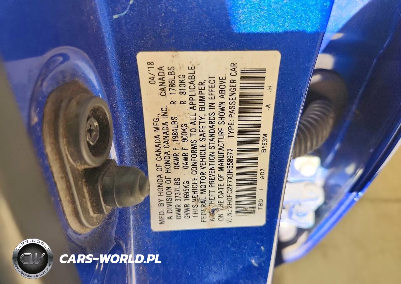 2018 Honda Civic Ex VIN:2HGFC2F7XJH558972 - 12