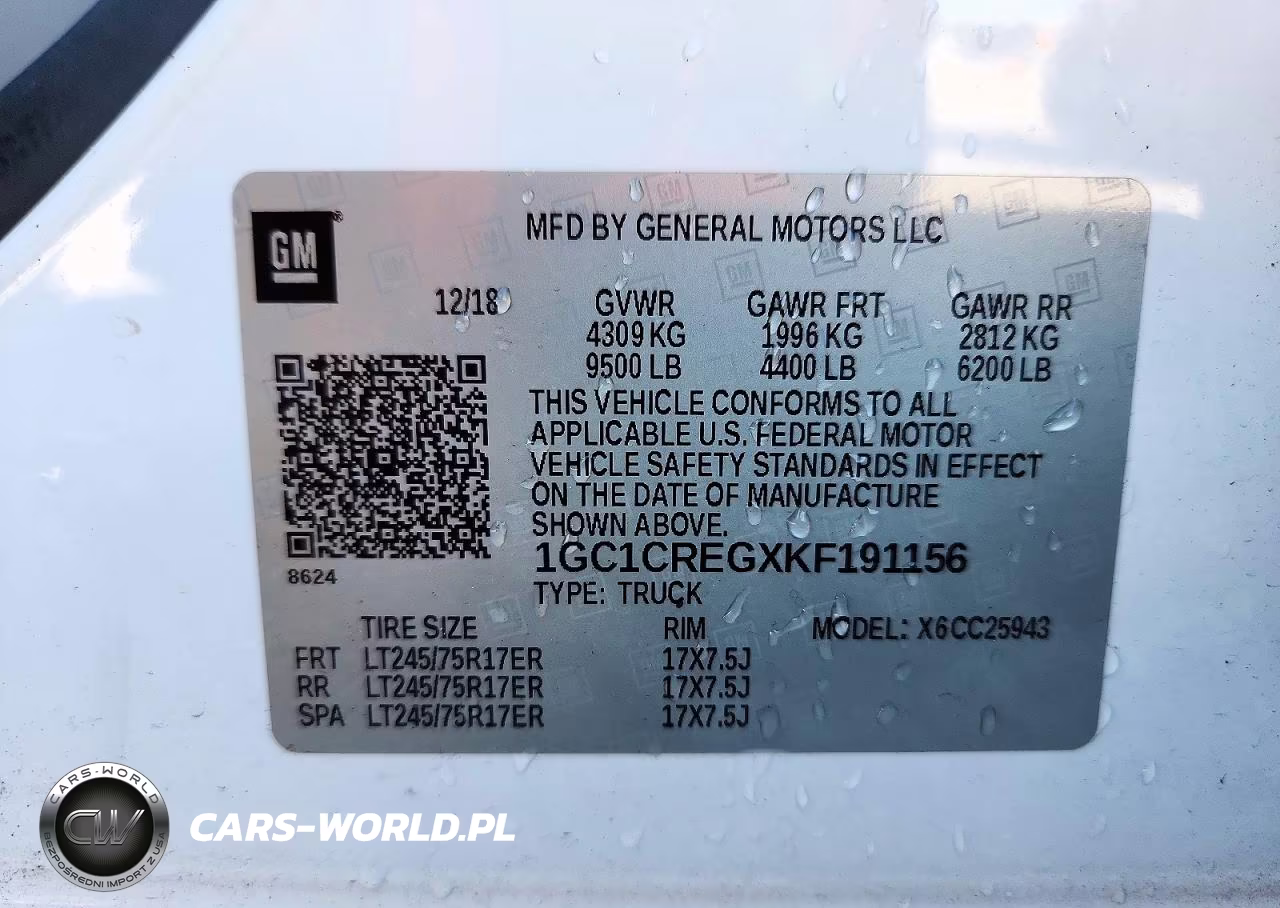 2019 Chevrolet Silverado C2500 Heavy Duty VIN:1GC1CREGXKF191156 - 12