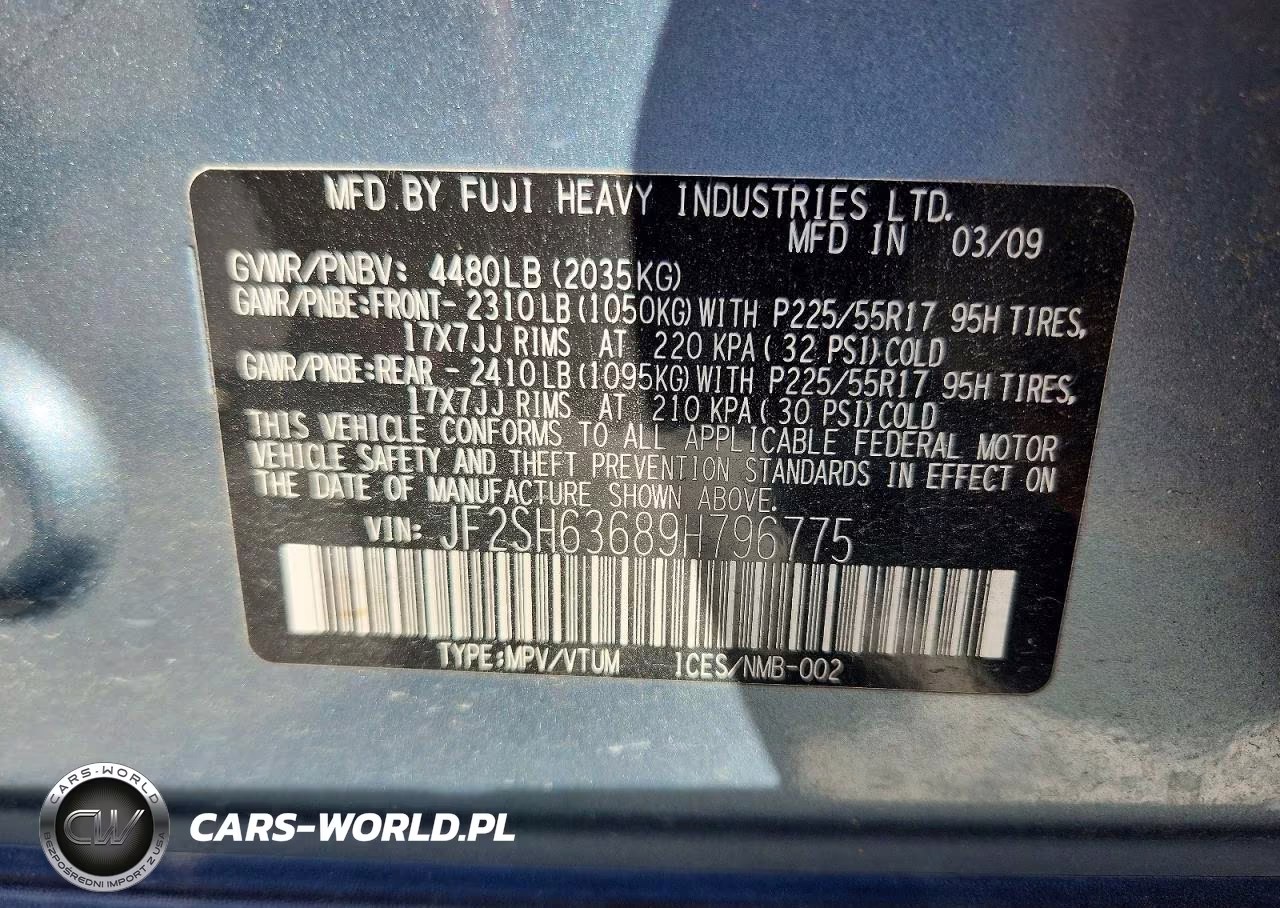 2009 Subaru Forester 2.5X Premium VIN:JF2SH63689H796775 - 13