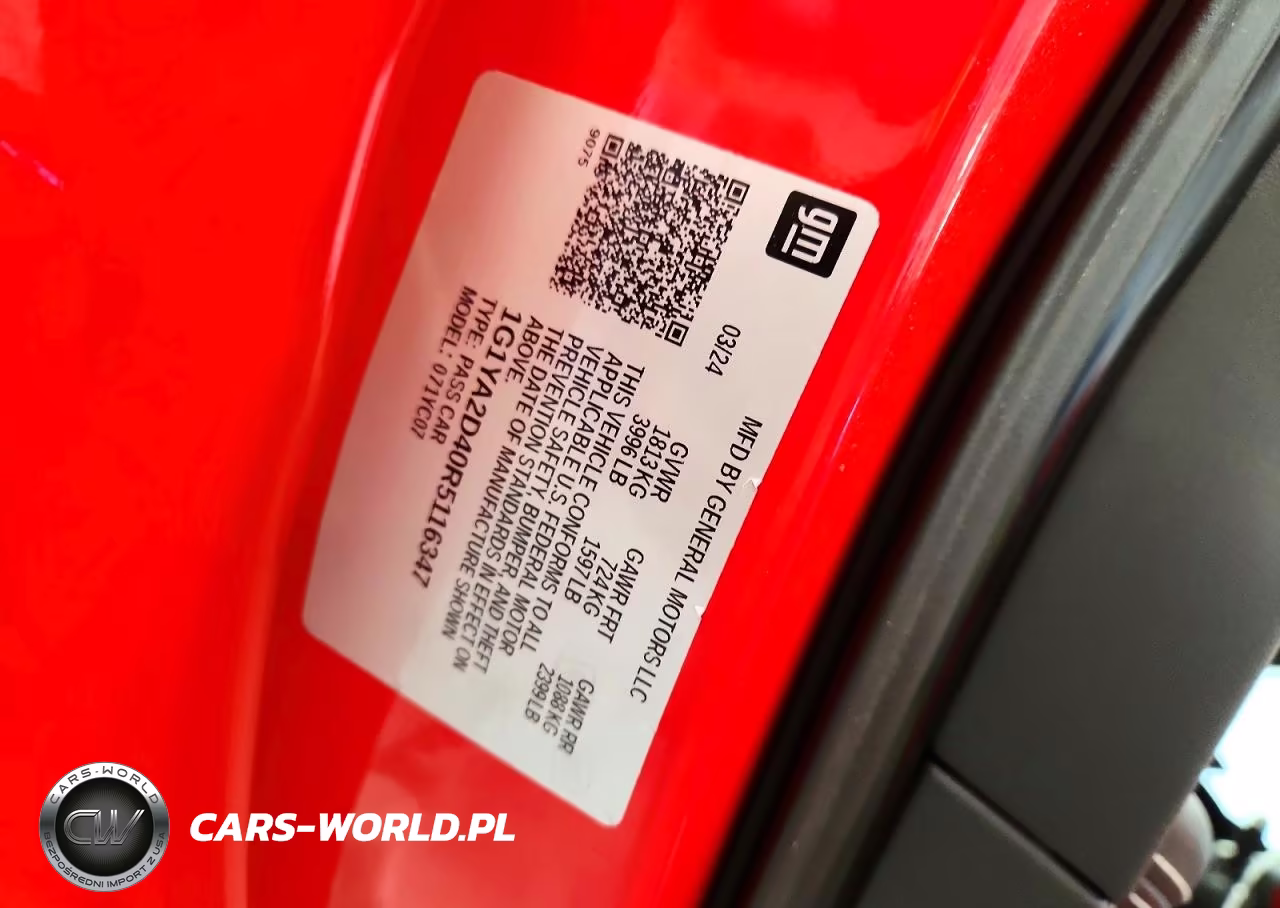 2024 Chevrolet Corvette Stingray Rwd 1Lt VIN:1G1YA2D40R5116347 - 12