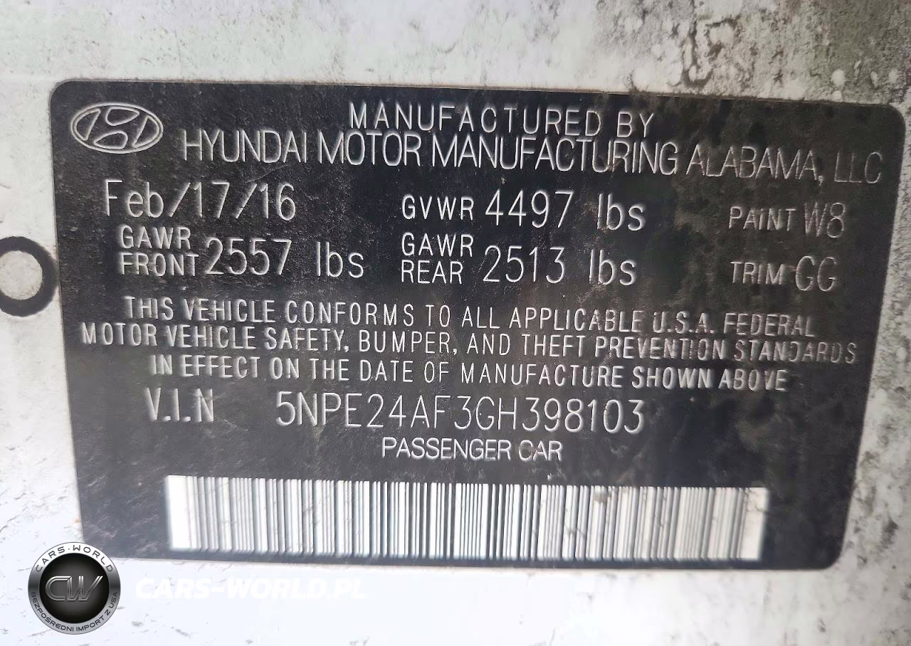 2016 Hyundai Sonata Se VIN:5NPE24AF3GH398103 - 12
