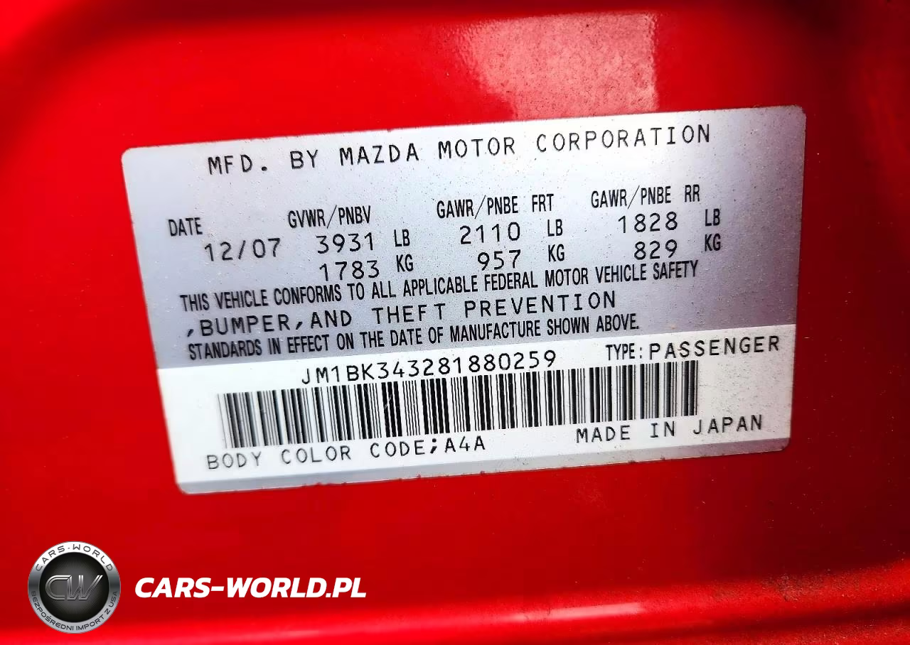 2008 Mazda 3 Hatchback VIN:JM1BK343281880259 - 13