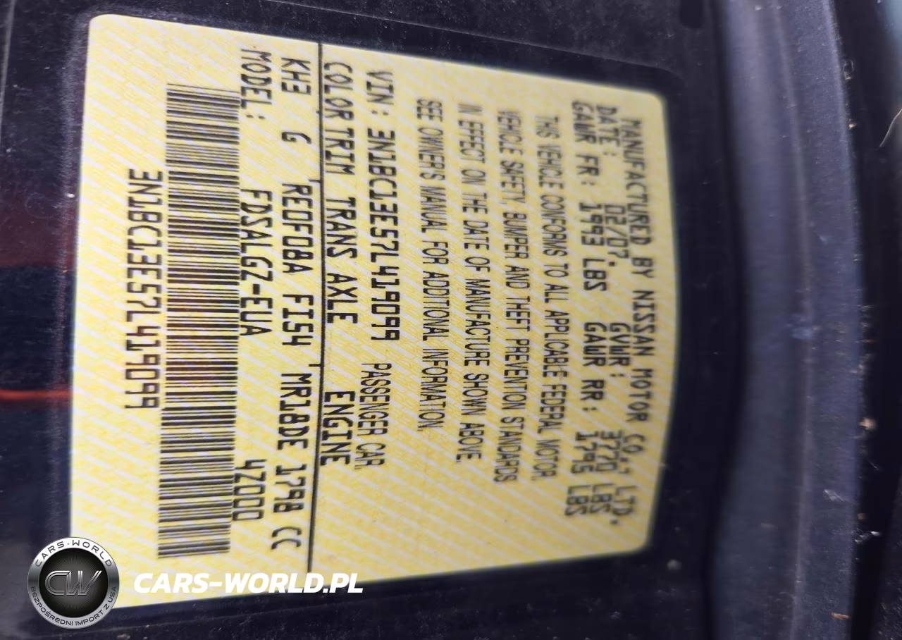 2007 Nissan Versa 1.8 S VIN:3N1BC13E57L419099 - 13