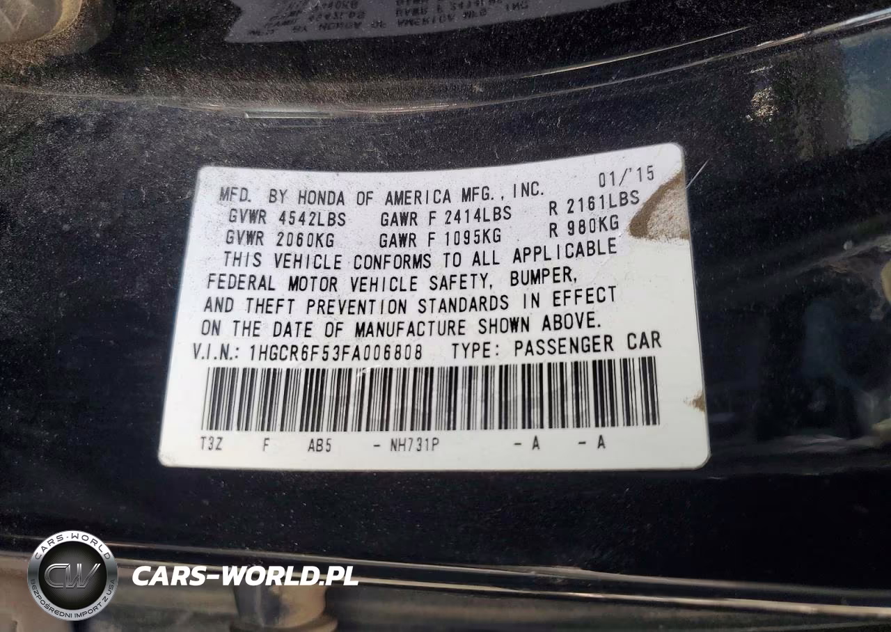 2015 Honda Accord Hybrid Exl VIN:1HGCR6F53FA006808 - 13