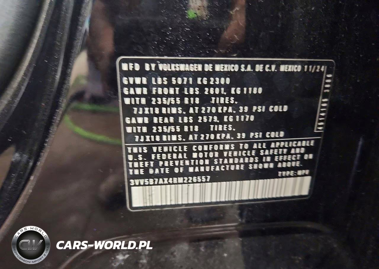 2024 Volkswagen Tiguan Wolfsburg VIN:3VV5B7AX4RM226557 - 12
