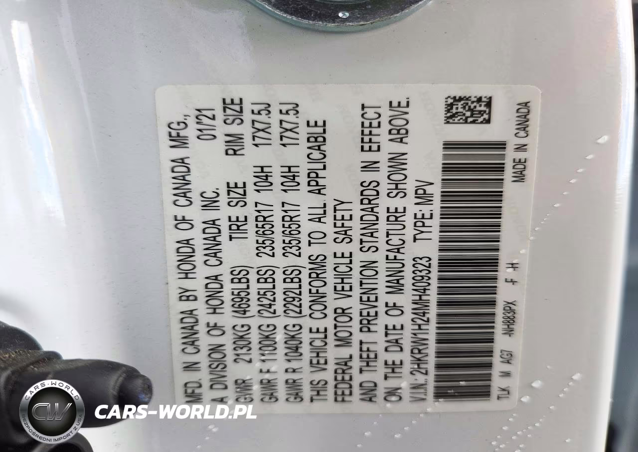 2021 Honda Cr-V Lx VIN:2HKRW1H24MH409323 - 14