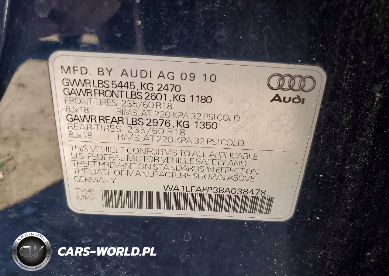 2011 Audi Q5 Premium Plus VIN:WA1LFAFP3BA038478 - 13