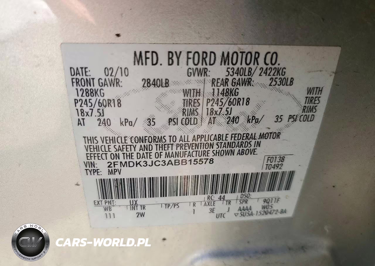 2010 Ford Edge Sel VIN:2FMDK3JC3ABB15578 - 13