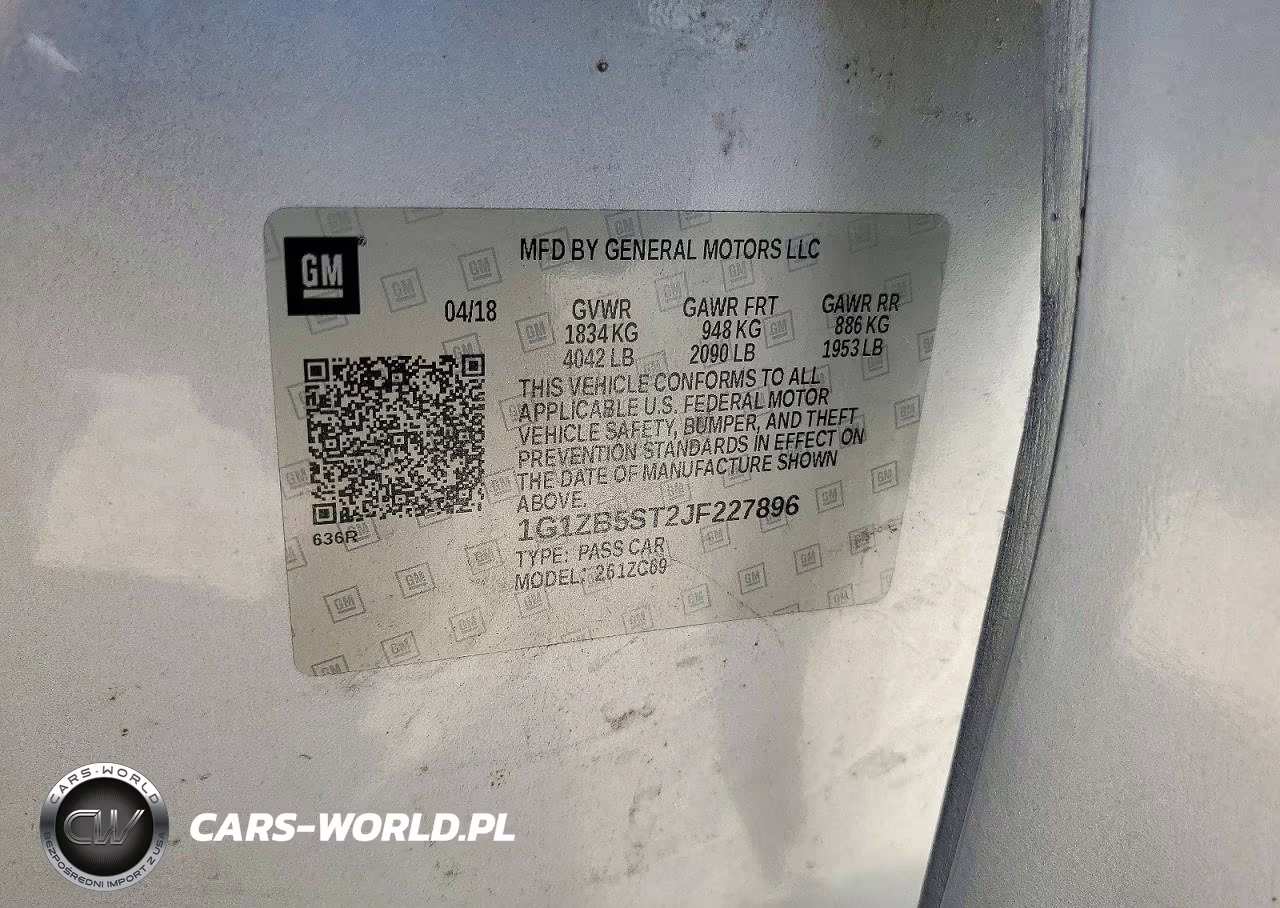 2018 Chevrolet Malibu Ls VIN:1G1ZB5ST2JF227896 - 12