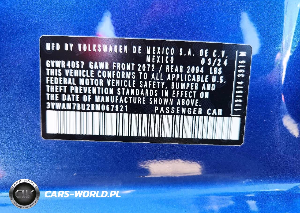 2024 Volkswagen Jetta Sport VIN:3VWAM7BU2RM067921 - 12