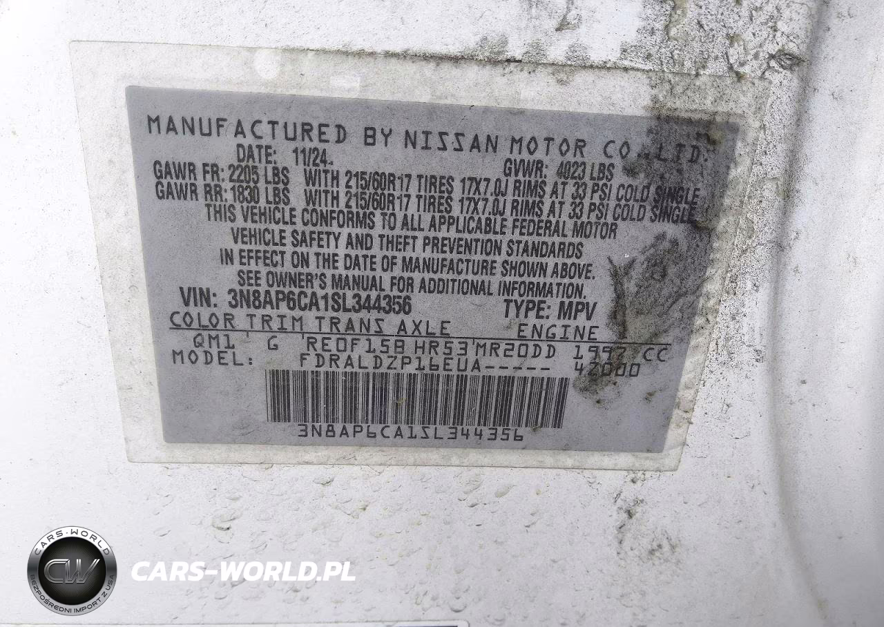 2025 Nissan Kicks Sv VIN:3N8AP6CA1SL344356 - 13