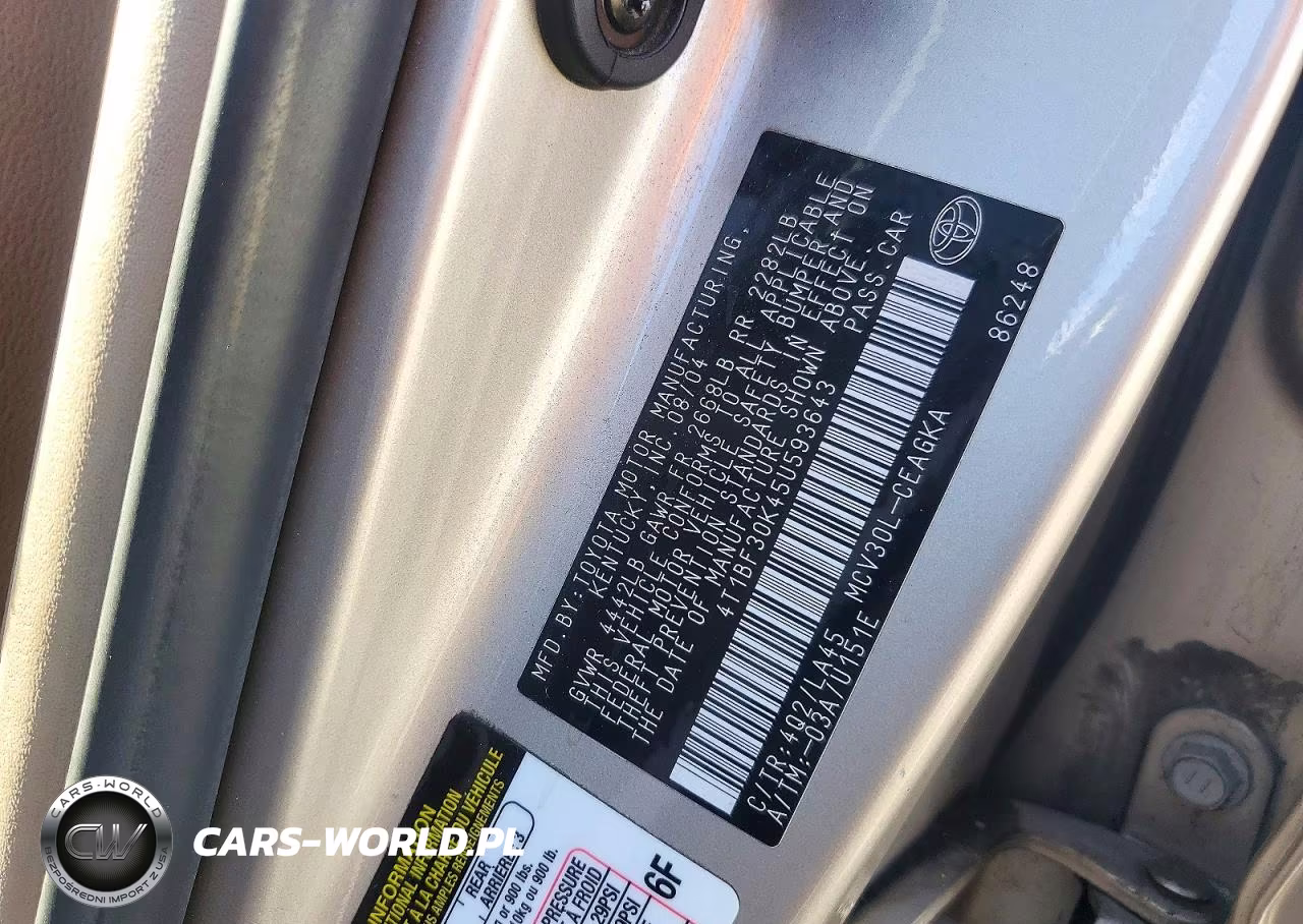2005 Toyota Camry Xle V6 VIN:4T1BF30K45U593643 - 13