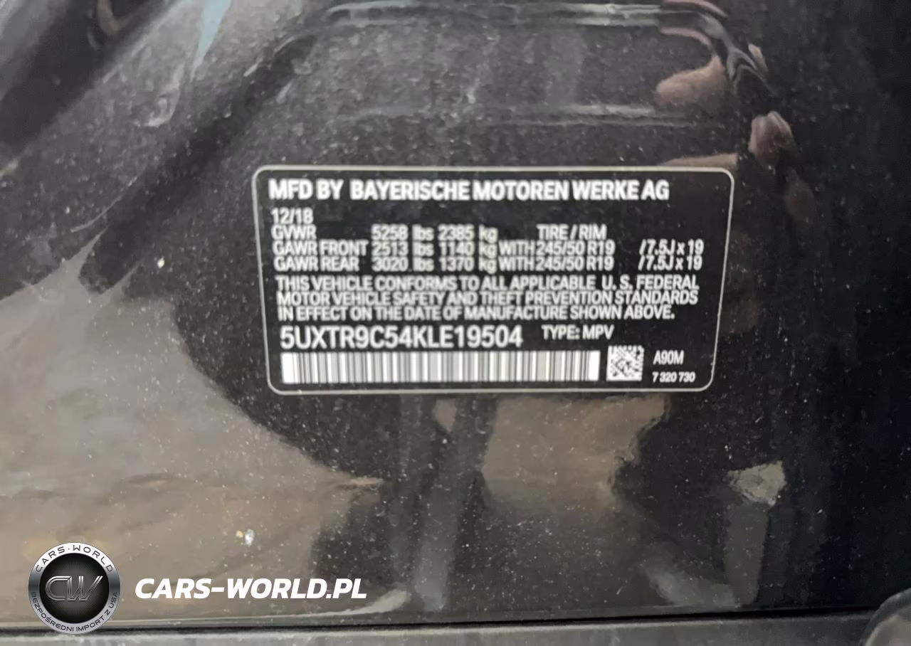 2019 BMW X3 xDrive30I VIN:5UXTR9C54KLE19504 - 10