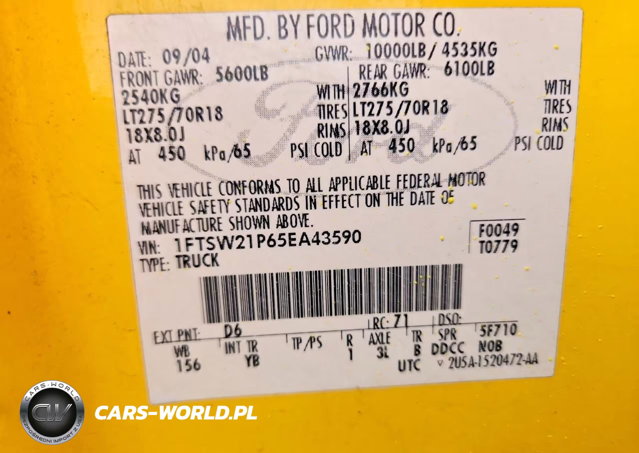 2005 Ford F250 Super Duty VIN:1FTSW21P65EA43590 - 12