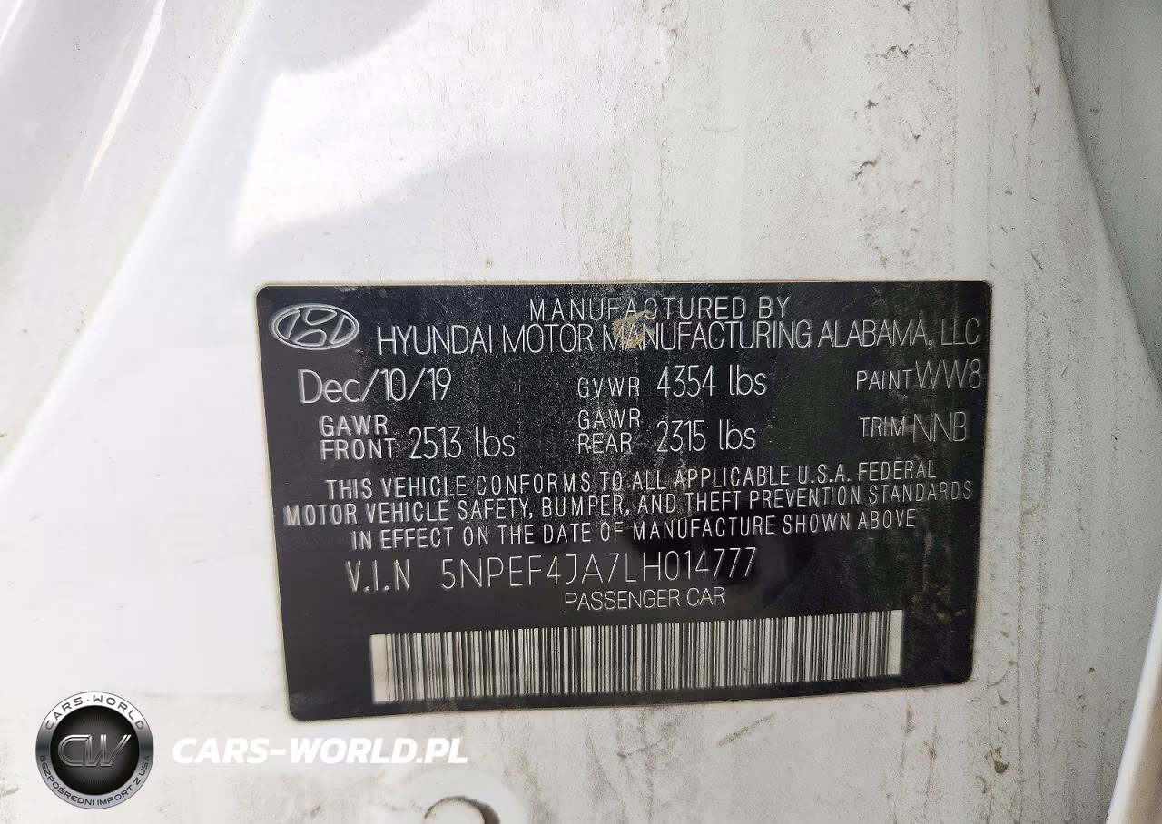 2020 Hyundai Sonata Sel VIN:5NPEF4JA7LH014777 - 13