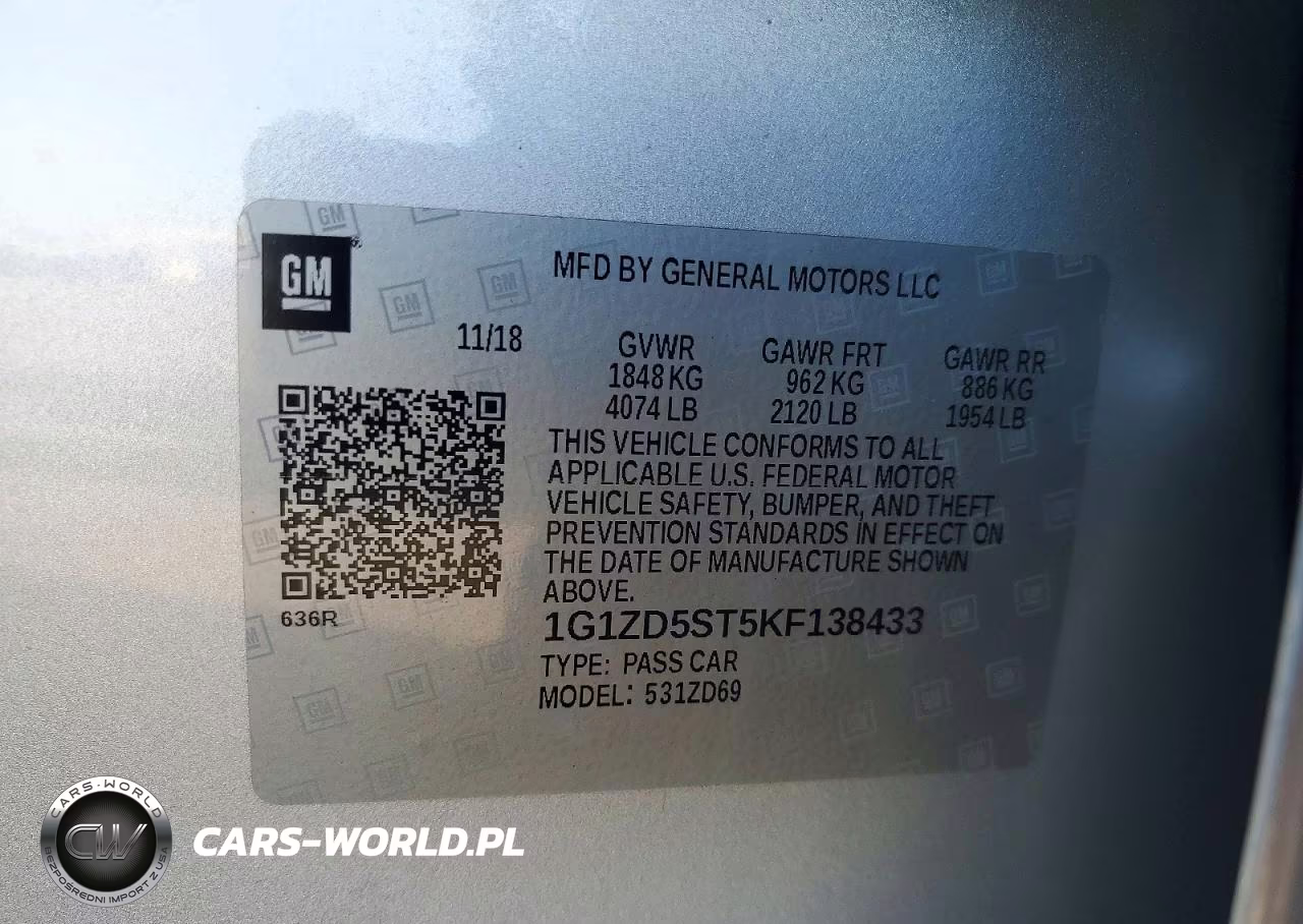 2019 Chevrolet Malibu Lt VIN:1G1ZD5ST5KF138433 - 13