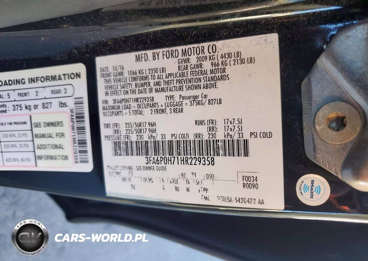 2017 Ford Fusion Se VIN:3FA6P0H71HR229358 - 12