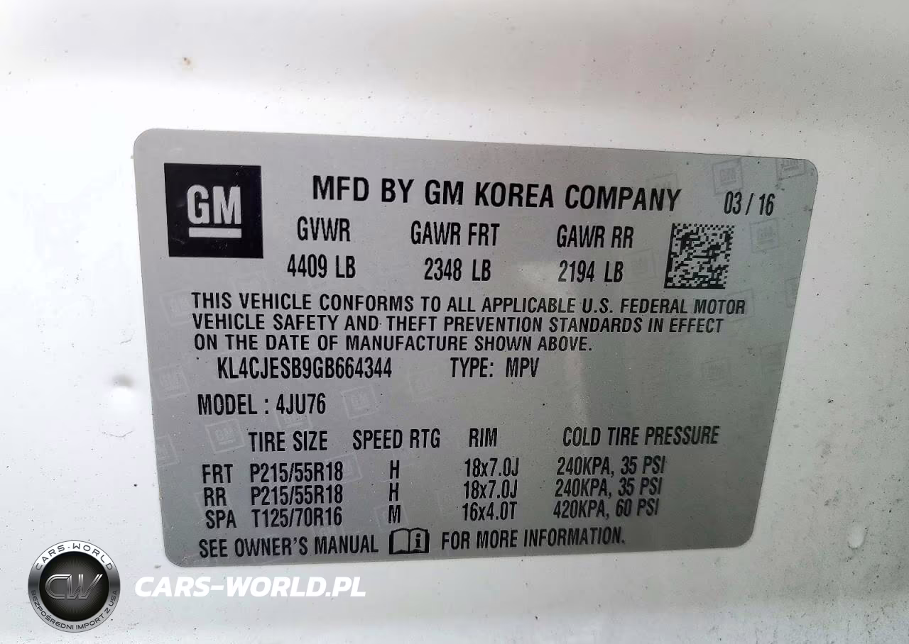 2016 Buick Encore VIN:KL4CJESB9GB664344 - 12