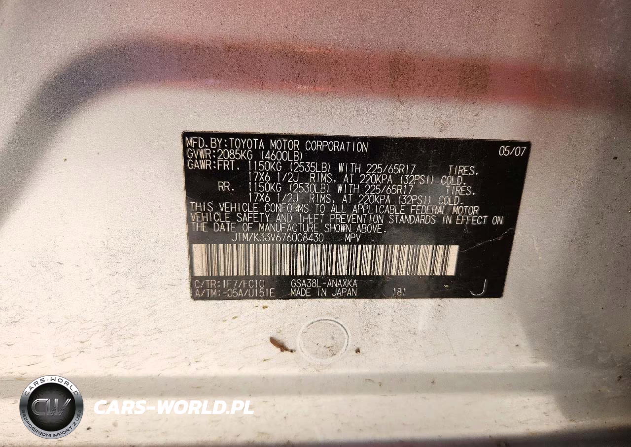 2007 Toyota Rav4 Base VIN:JTMZK33V676008430 - 13