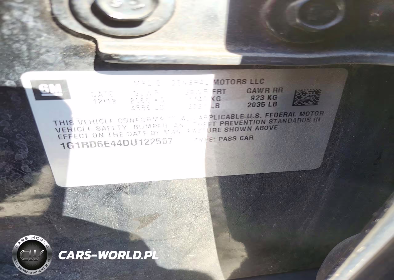2013 Chevrolet Volt VIN:1G1RD6E44DU122507 - 12