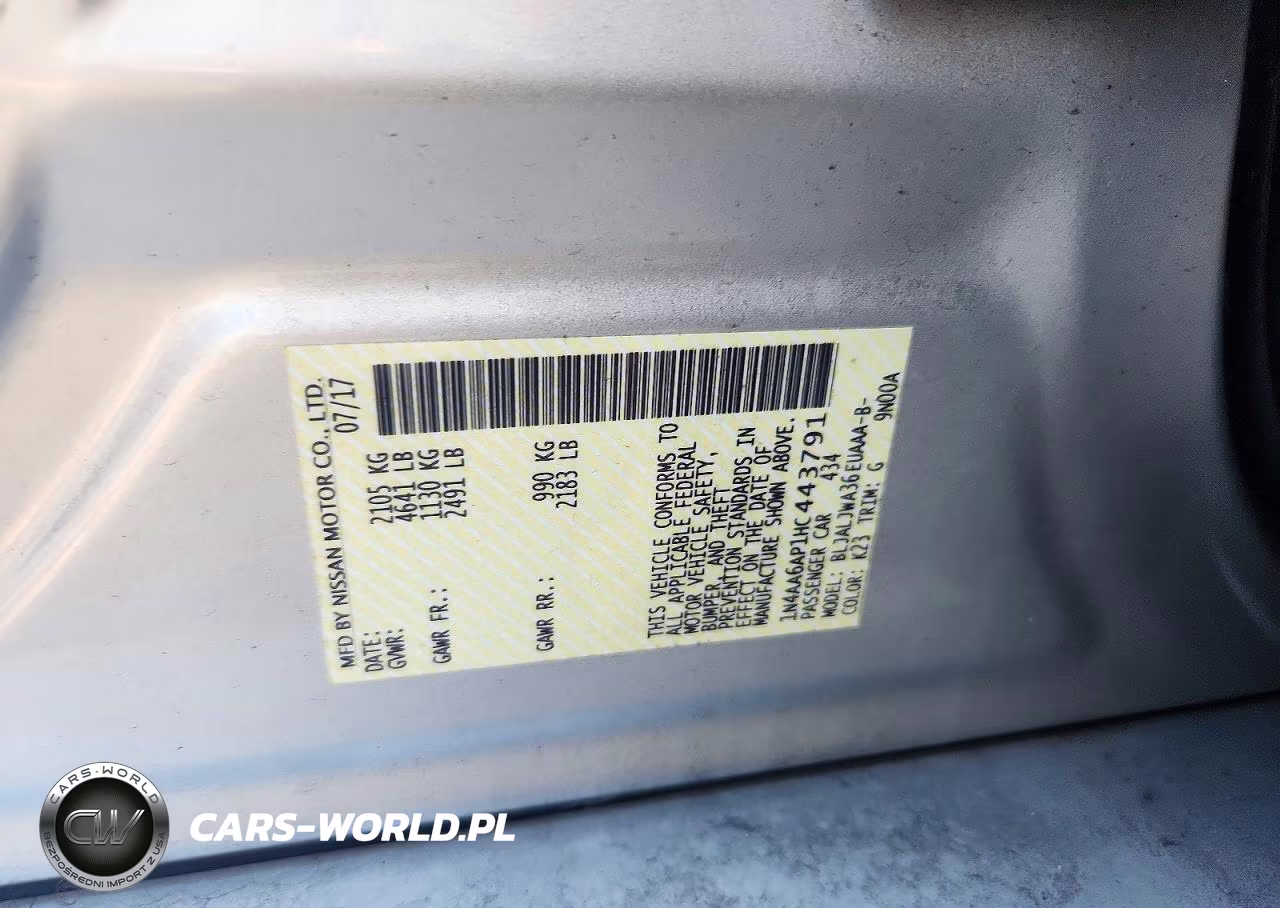 2017 Nissan Maxima 3.5 Sv VIN:1N4AA6AP1HC443791 - 12