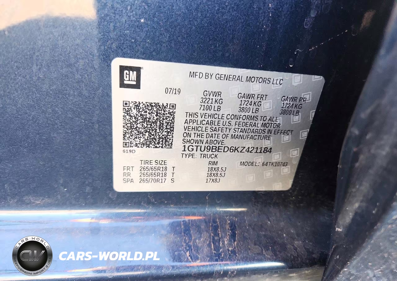 2019 GMC Sierra K1500 Sle VIN:1GTU9BED6KZ421184 - 12