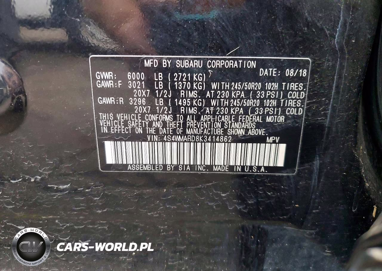 2019 Subaru Ascent Touring VIN:4S4WMARD8K3414862 - 12